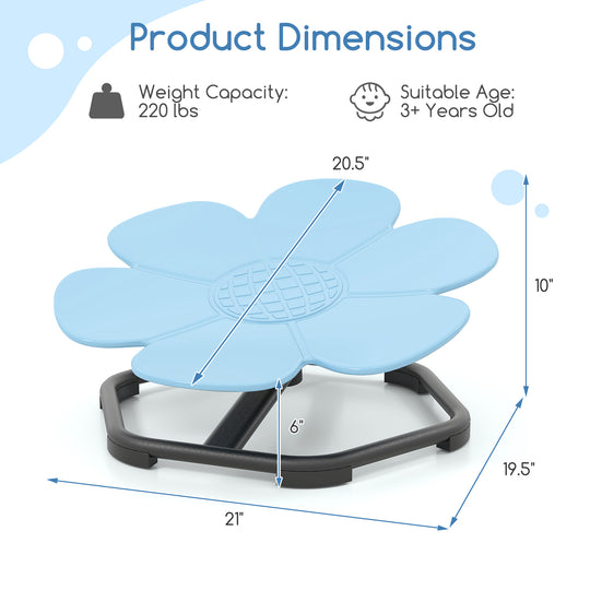 Kids Sensory Swivel Chair Elephant Petal 360° Spinning Chair-Blue