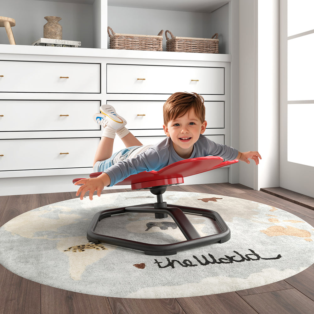 Kids Sensory Swivel Chair Elephant Petal 360° Spinning Chair-Red