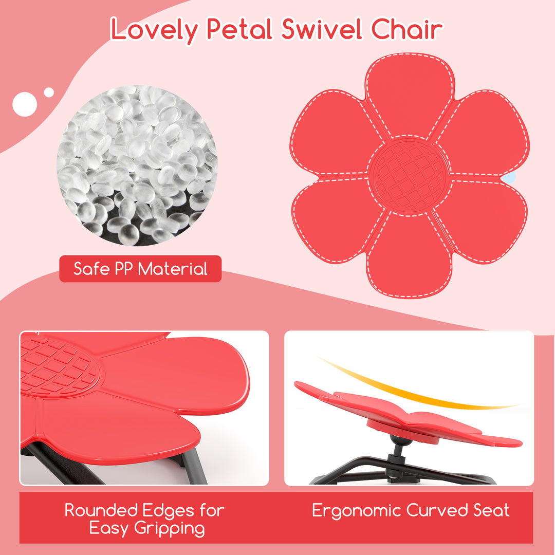 Kids Sensory Swivel Chair Elephant Petal 360° Spinning Chair-Red