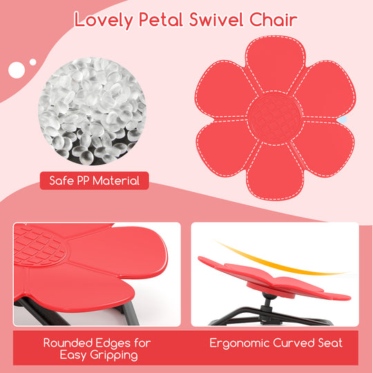 Kids Sensory Swivel Chair Elephant Petal 360° Spinning Chair-Red
