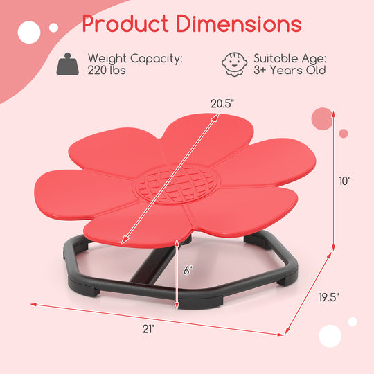 Kids Sensory Swivel Chair Elephant Petal 360° Spinning Chair-Red