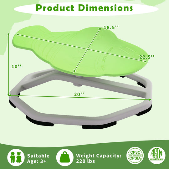 Kids Sensory Swivel Chair 360° Spinning Seat with Metal Base