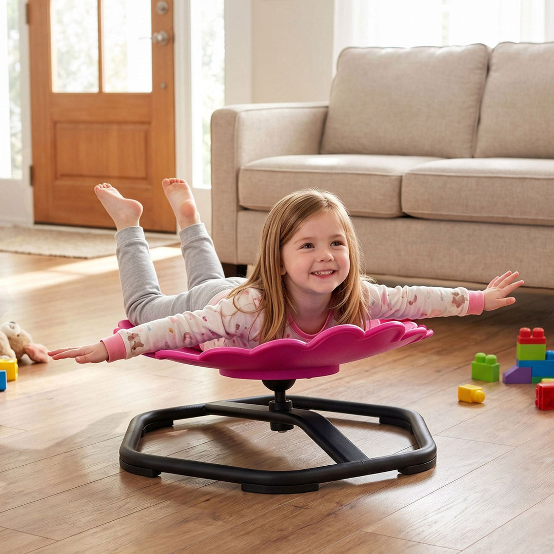 Kids Sensory Swivel Chair with Sunflower Shape 360° Spin