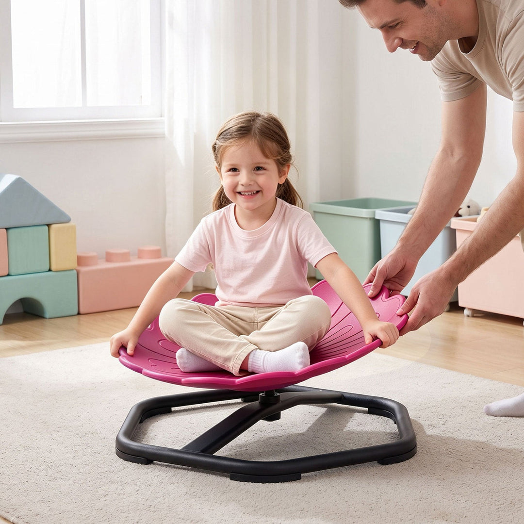 Kids Sensory Swivel Chair with Sunflower Shape 360° Spin