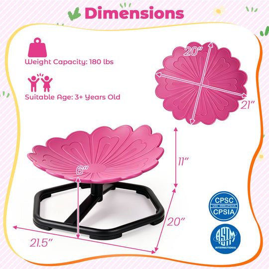 Kids Sensory Swivel Chair with Sunflower Shape 360° Spin