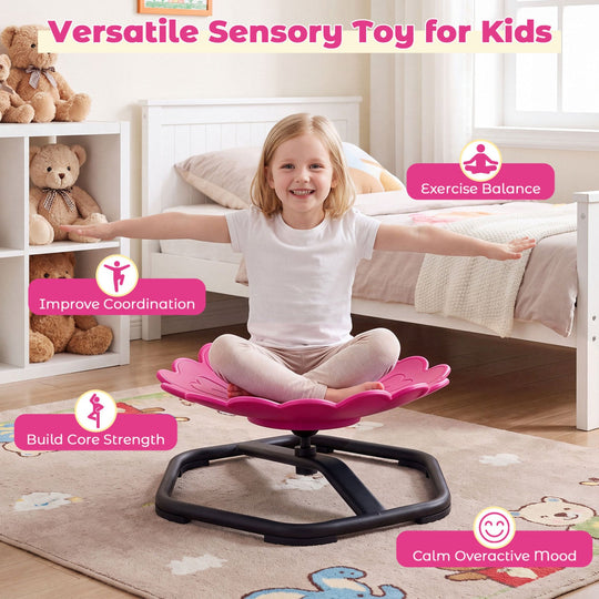 Kids Sensory Swivel Chair with Sunflower Shape 360° Spin