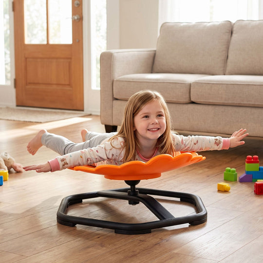 Kids Sensory Swivel Chair with Sunflower Shape 360° Spin