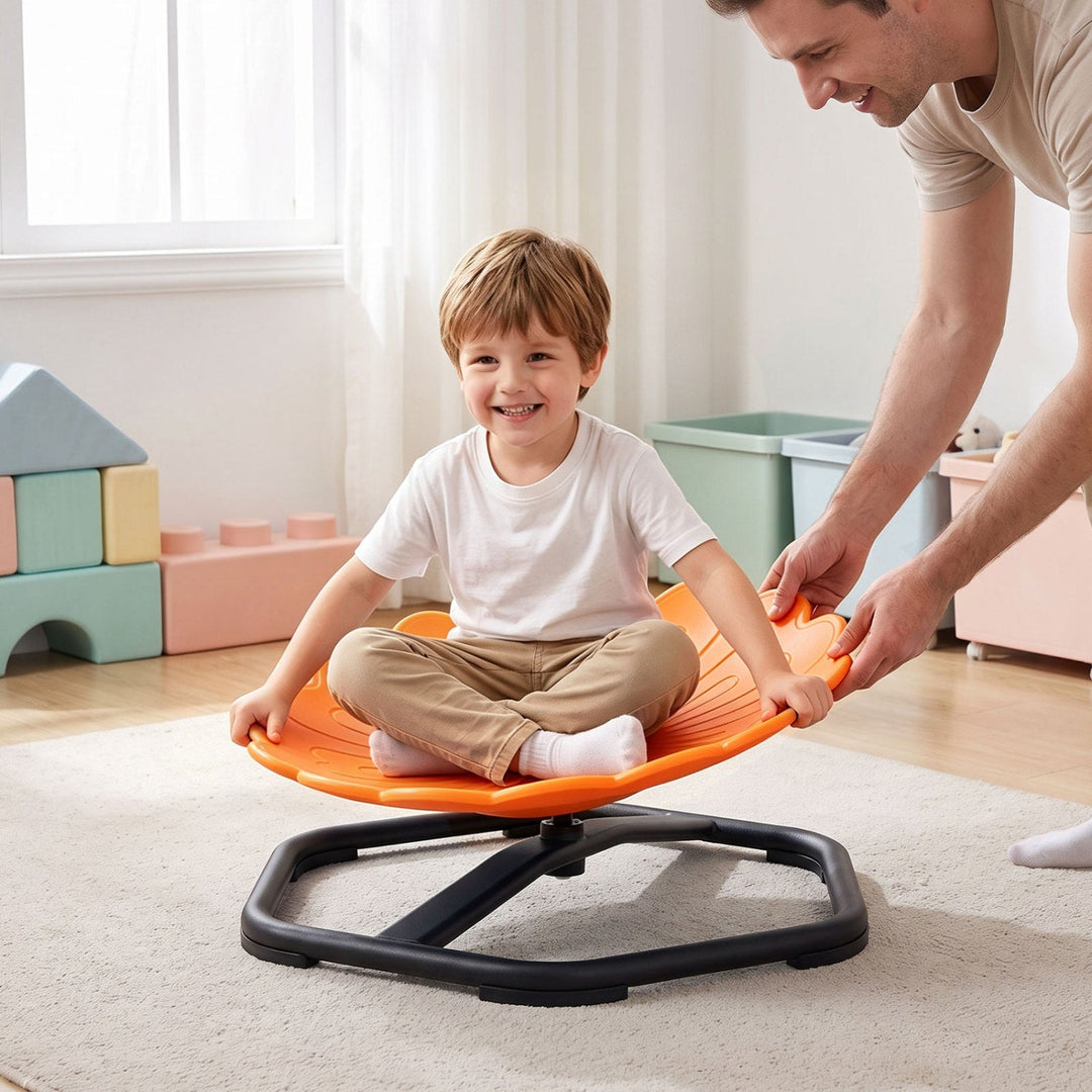 Kids Sensory Swivel Chair with Sunflower Shape 360° Spin