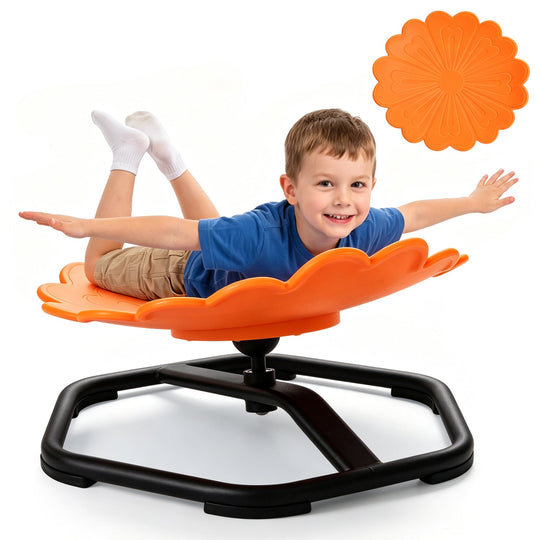 Kids Sensory Swivel Chair with Sunflower Shape 360° Spin