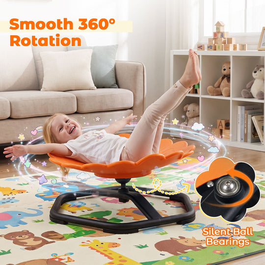 Kids Sensory Swivel Chair with Sunflower Shape 360° Spin