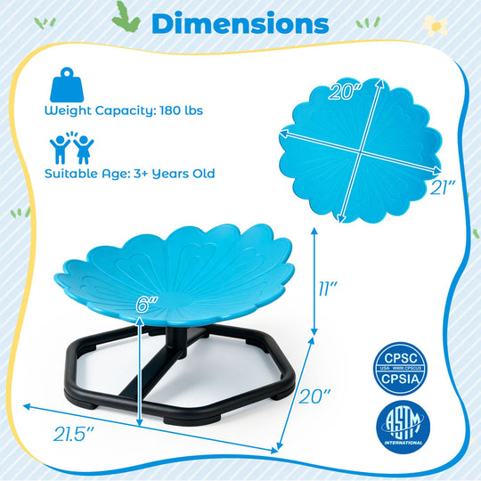 Kids Sensory Swivel Chair with Sunflower Shape 360° Spin