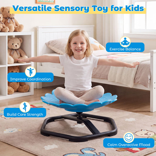 Kids Sensory Swivel Chair with Sunflower Shape 360° Spin