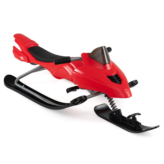 Snow Racer Sled with Brakes and Steering Handle for Kids