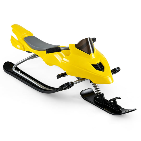 Snow Racer Sled with Brakes and Steering Handle for Kids