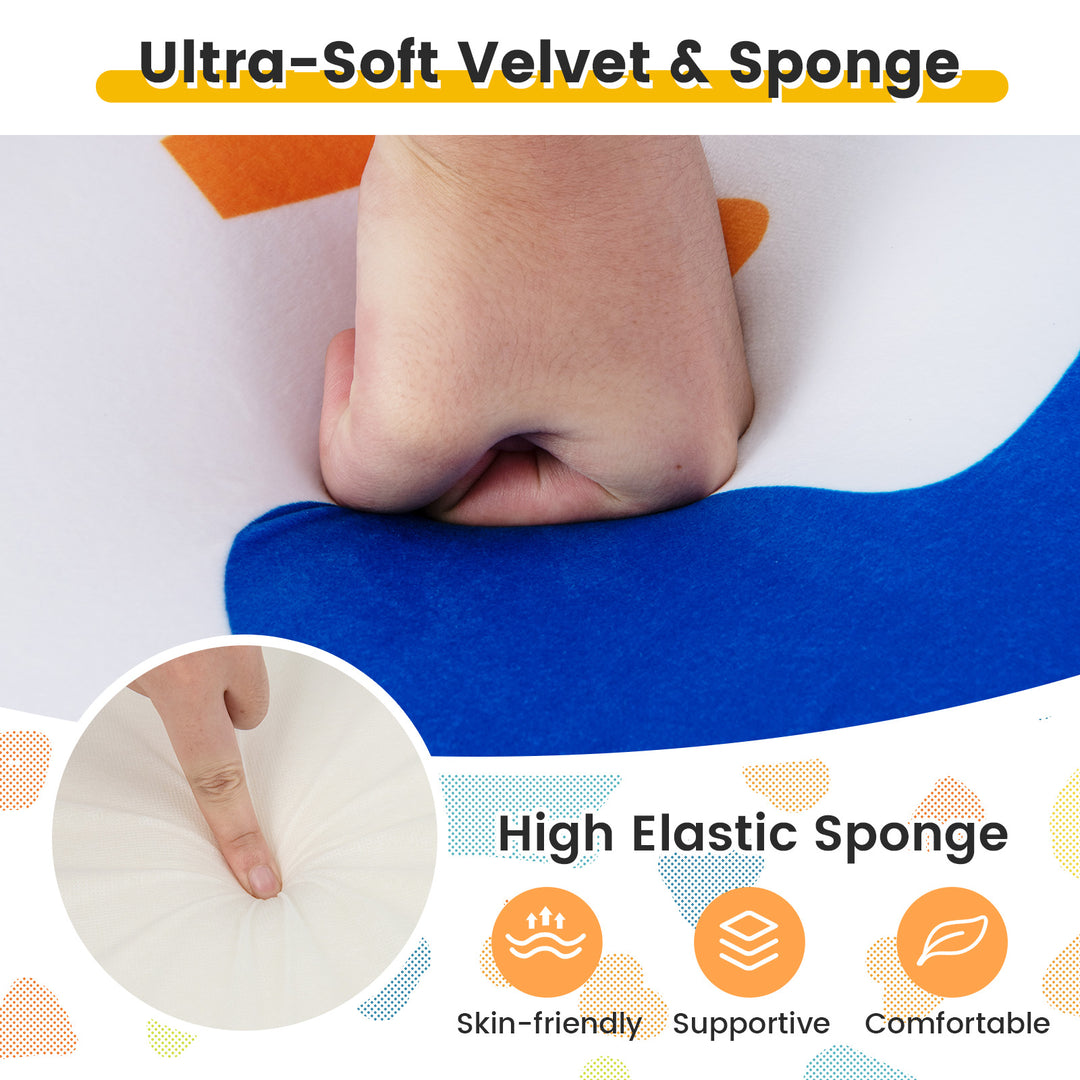 High-density Padding Kids Sofa with Armrest and Extra Pilow-Multicolor