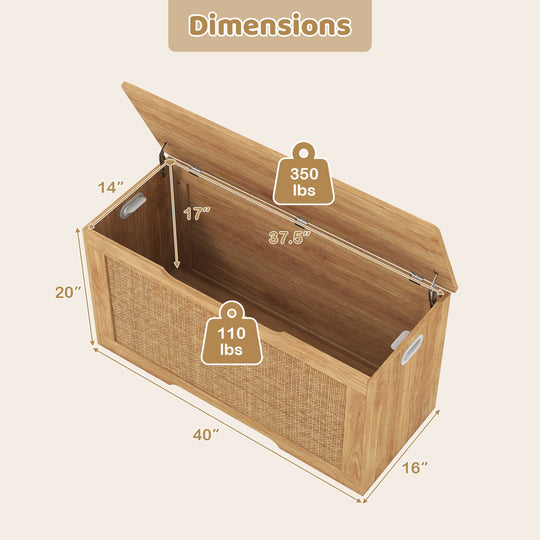 Kids Storage Bench 40 Inch Toy Box with Flip Top and Handles