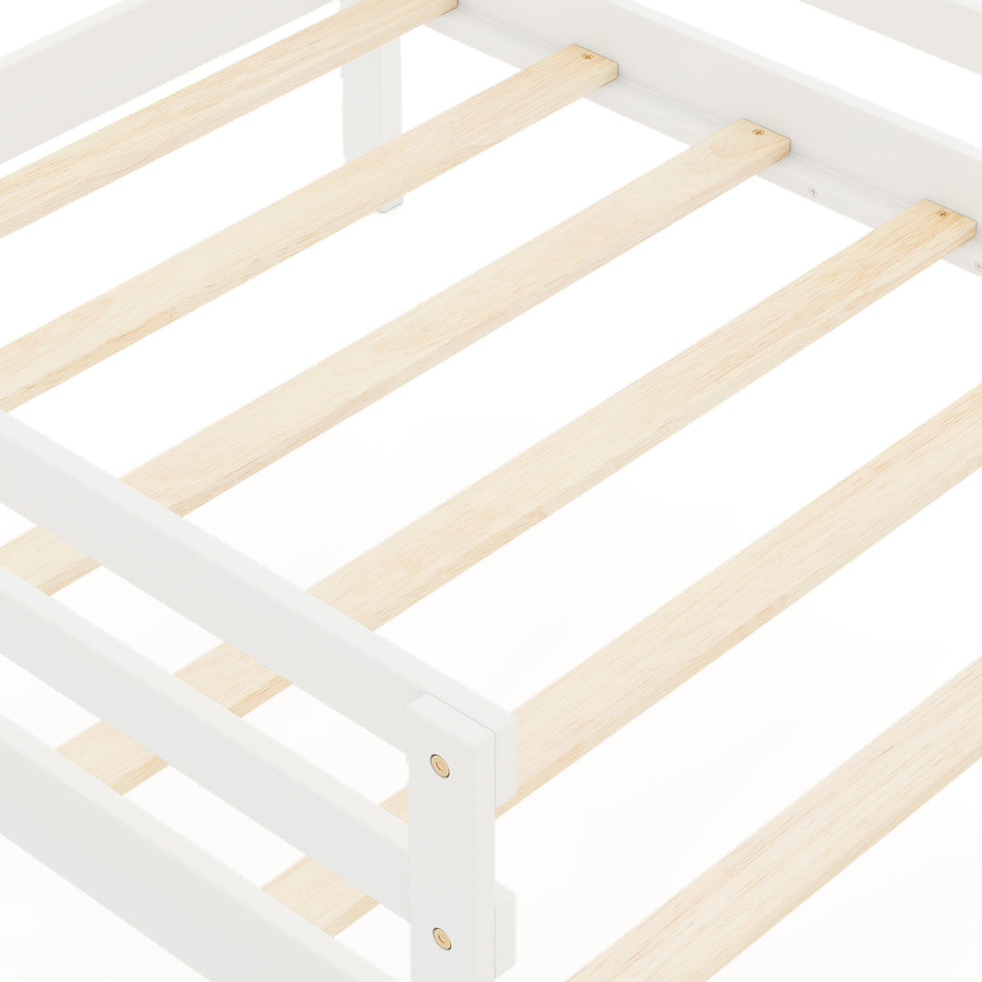 Kids Twin Size Bed with 2 Drawers Solid Wood Bed with Blackboard-White