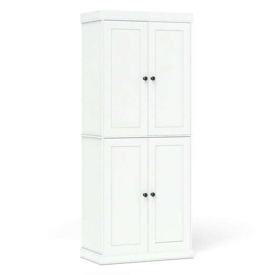 Kitchen Pantry Cabinet with 2 Adjustable Shelves and Anti-Tipping Kits for Living Room