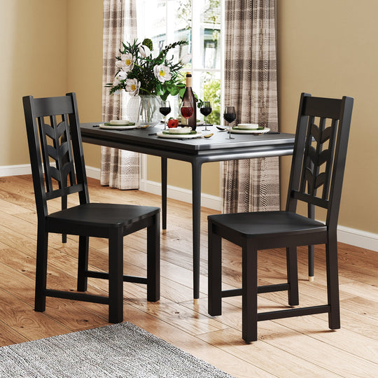 Kitchen Side Dining Chair Set of 2 with Rubber Wood Frame