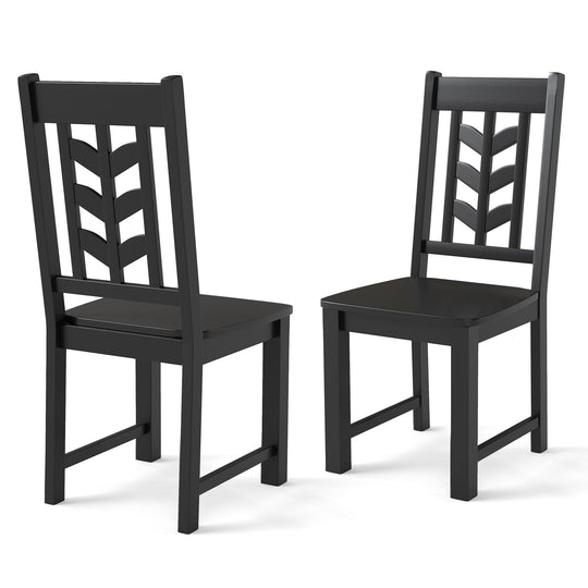 Kitchen Side Dining Chair Set of 2 with Rubber Wood Frame