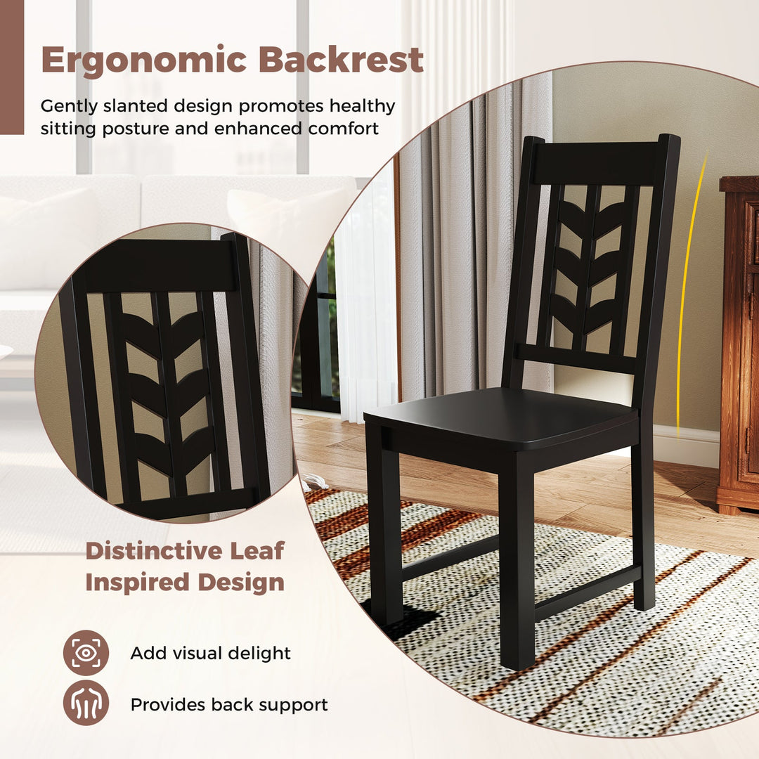 Kitchen Side Dining Chair Set of 2 with Rubber Wood Frame
