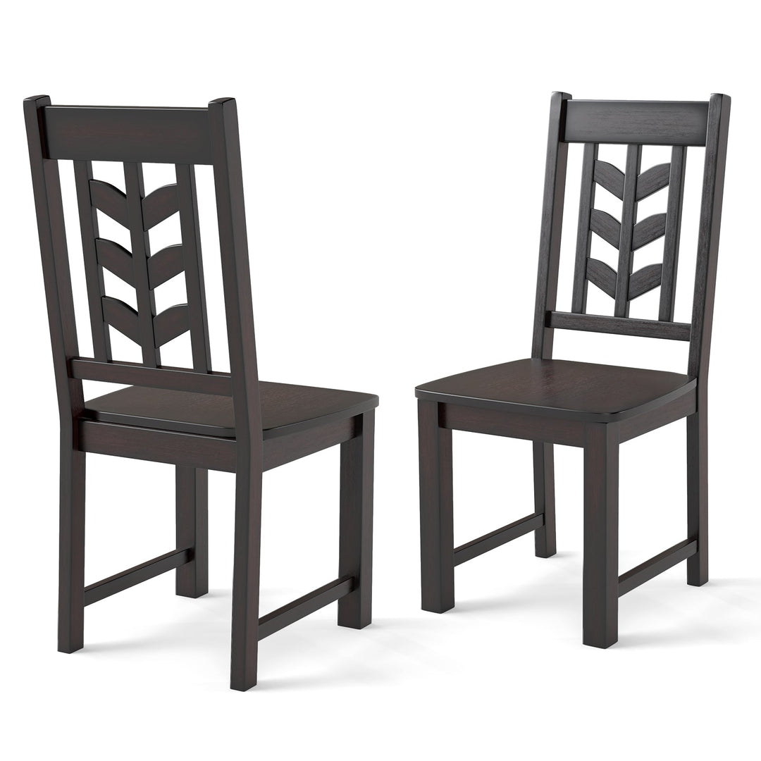 Kitchen Side Dining Chair Set of 2 with Rubber Wood Frame