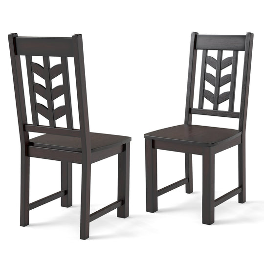 Kitchen Side Dining Chair Set of 2 with Rubber Wood Frame