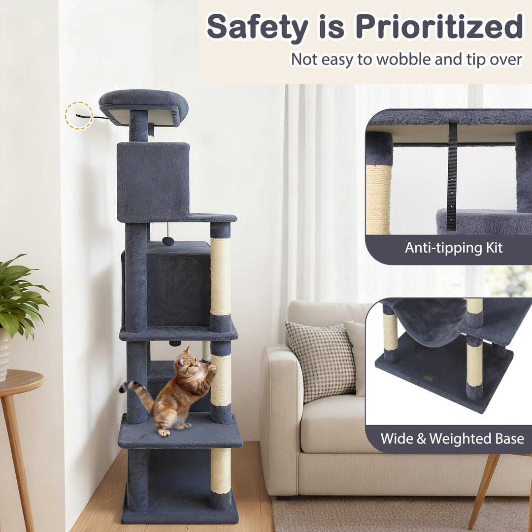 Large Cat Tree for Indoor Cats 70" Tall Cat Tower