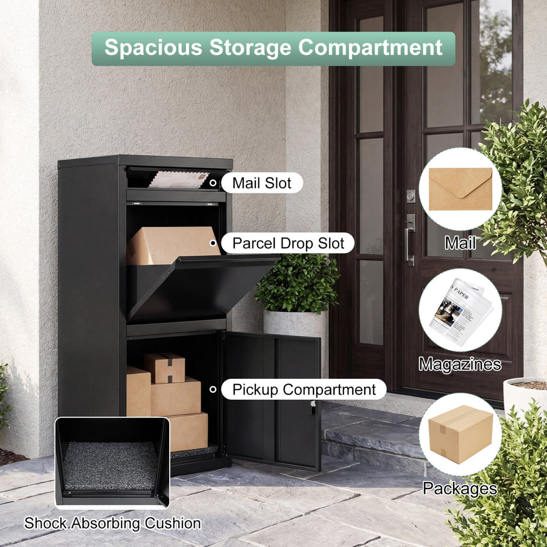 Large Galvanized Package Delivery Box for Outside with Anti-Theft Design