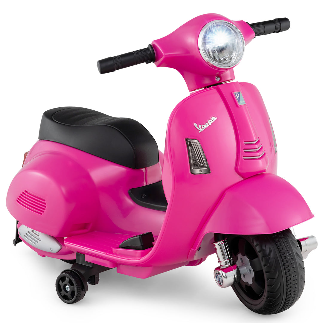 Kids Ride on Motorcycle Licensed Vespa with LED Headlight and Horn Sound-Pink