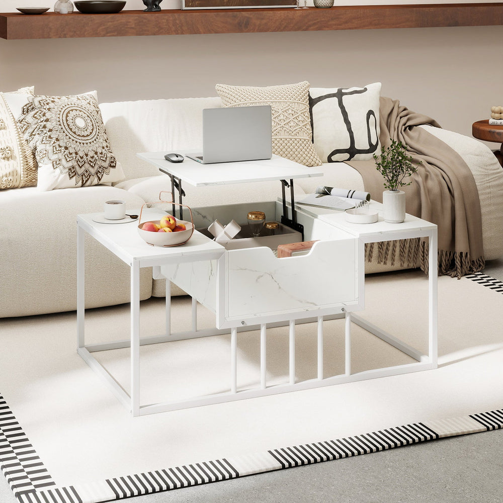 Lift Top Coffee Table Modern Center Table with Hidden Storage Compartment