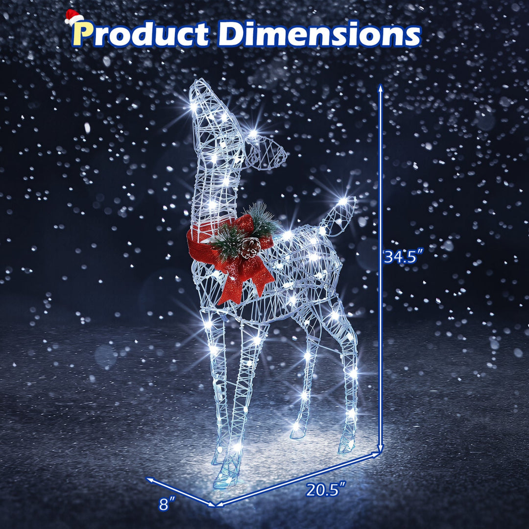 Lighted Christmas Reindeer Set with 170 Cold White LED Lights