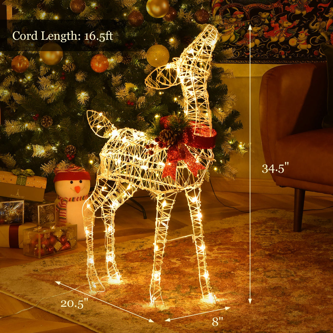 34.5 Inch Lighted Christmas Reindeer Decoration with 50 Warm White LED Lights