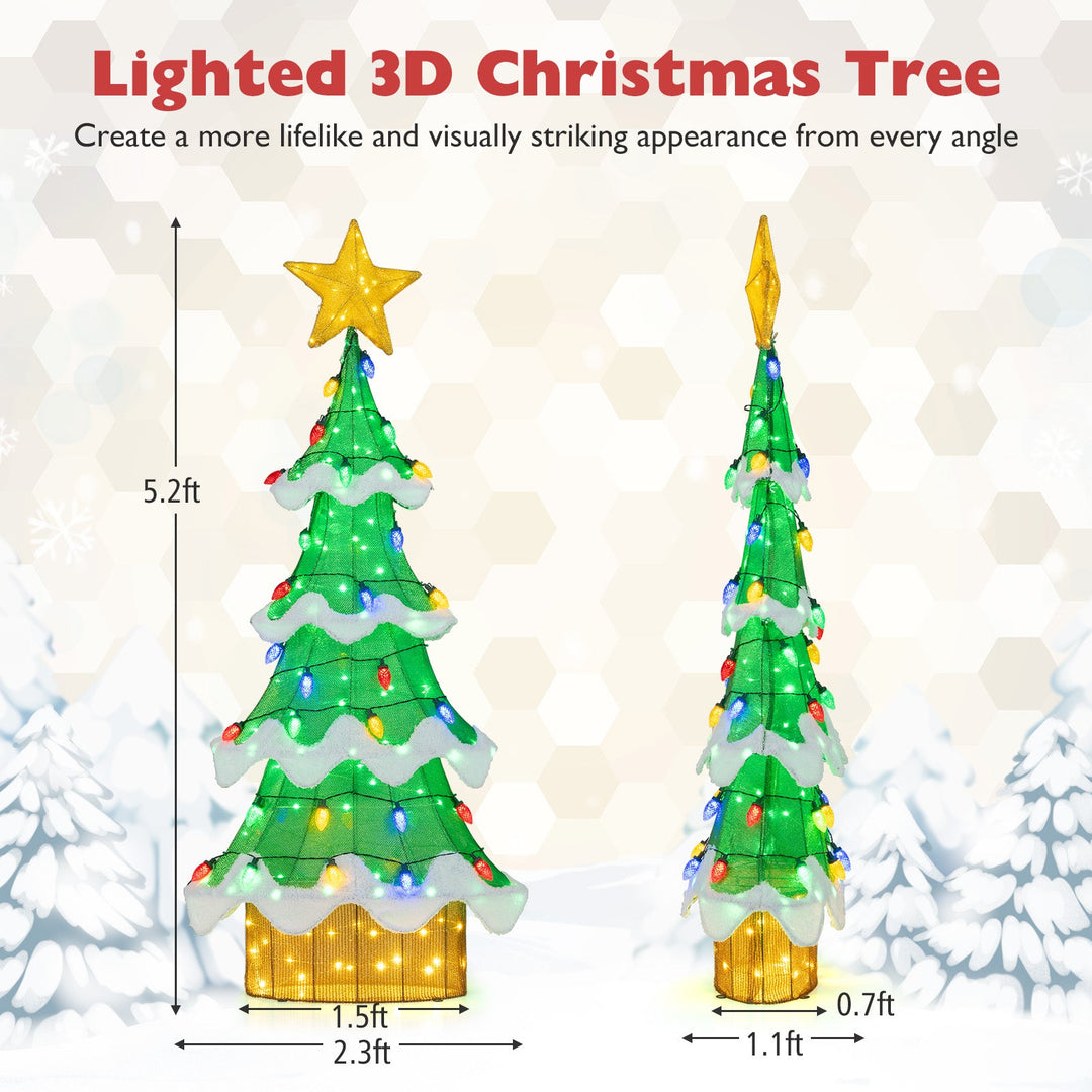 Lighted Christmas Tree Outdoor Indoor 3D Mesh Tree with 34 Colorful Strawberry Bulbs-M