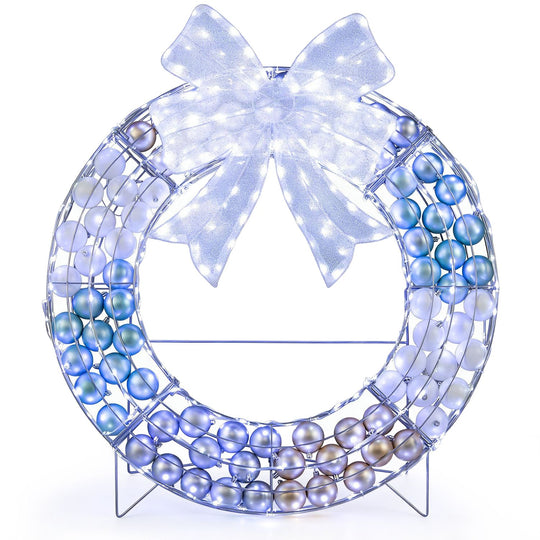 Lighted Christmas Wreath Decoration with 332 LED Lights