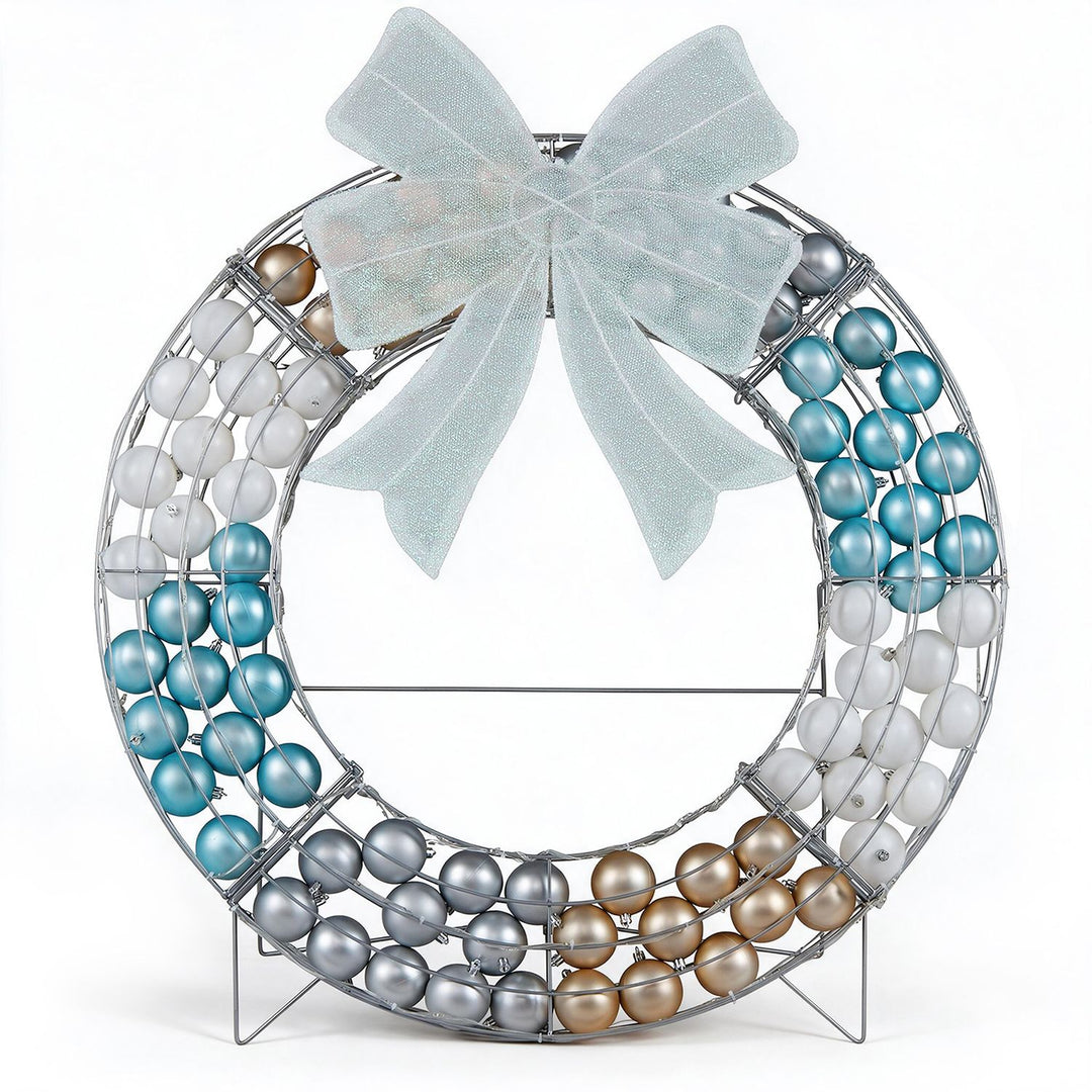 Lighted Christmas Wreath Decoration with 332 LED Lights
