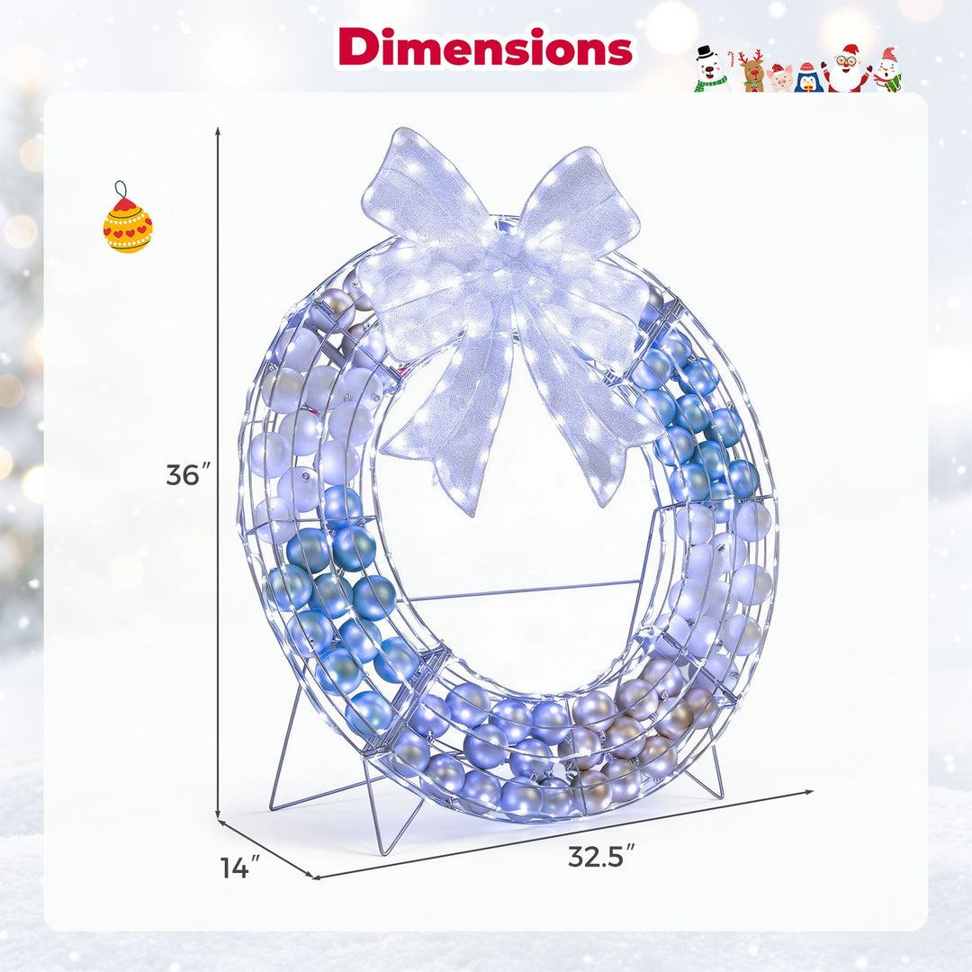 Lighted Christmas Wreath Decoration with 332 LED Lights