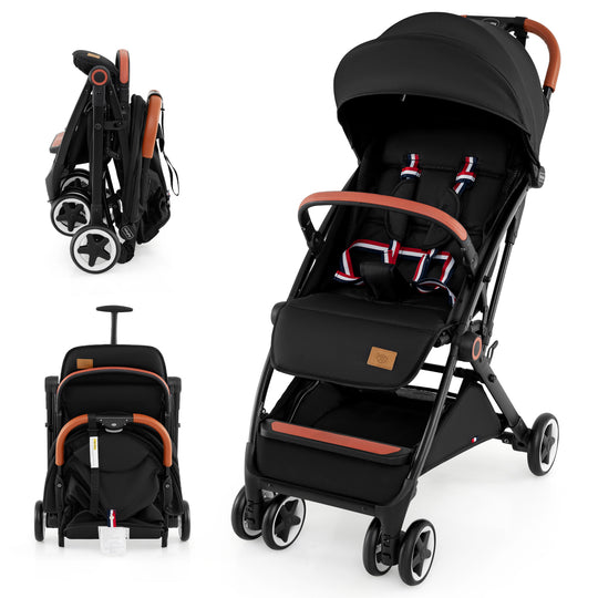Lightweight Aluminium Frame Baby Stroller with Net-Black