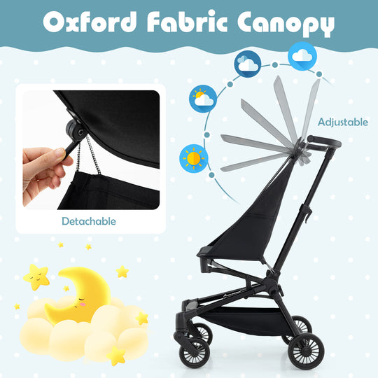 Lightweight Baby Stroller Compact and Airplane-Friendly Travel Stroller-Black