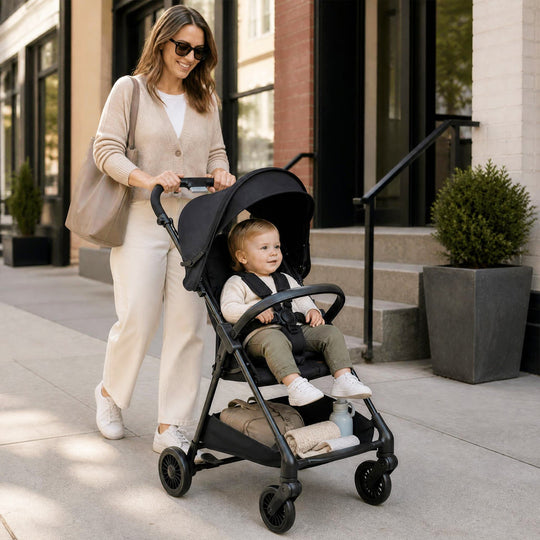 Lightweight Travel Stroller with Canopy and Storage Basket