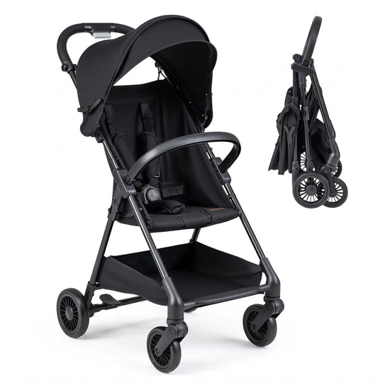 Lightweight Travel Stroller with Canopy and Storage Basket