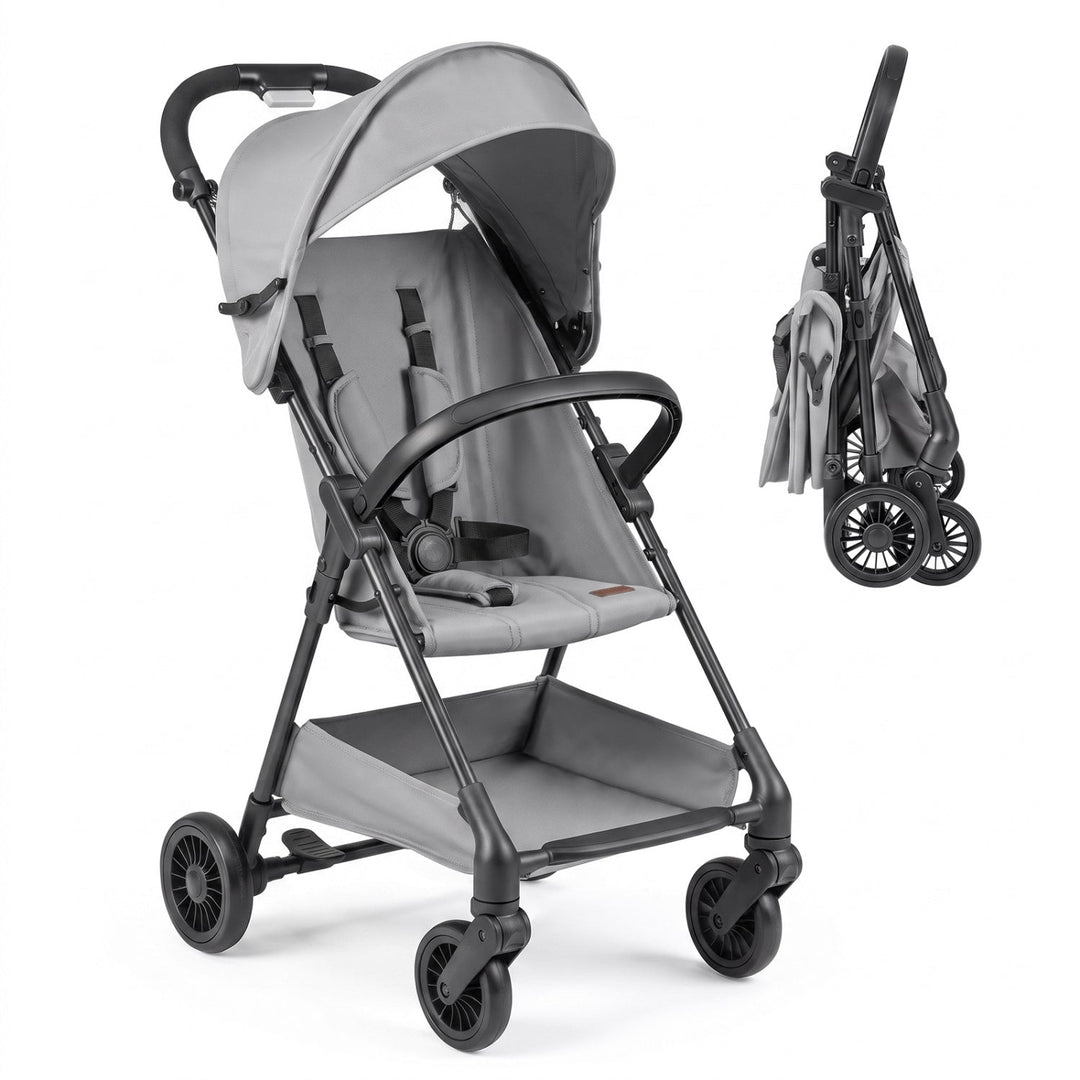 Lightweight Travel Stroller with Canopy and Storage Basket