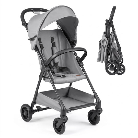 Lightweight Travel Stroller with Canopy and Storage Basket
