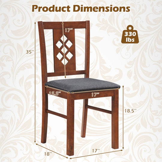 Upholstered Dining Chairs Set of 4 with Wood Frame