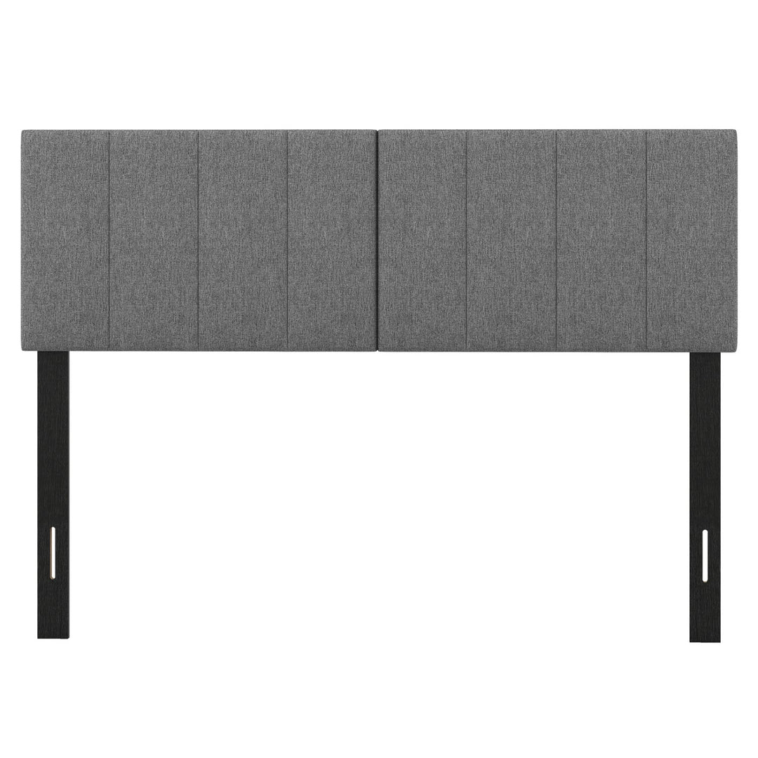 Adjustable Width Upholstered Headboard with Vertical Tufting