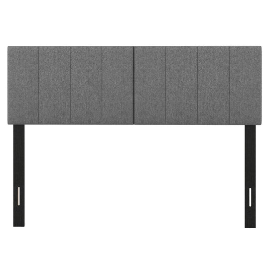 Adjustable Width Upholstered Headboard with Vertical Tufting