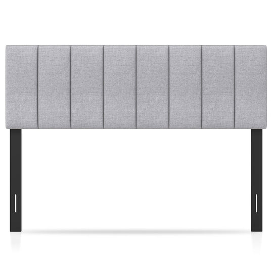 Linen Upholstered Headboard with Solid Wood Legs and Adjustable Width