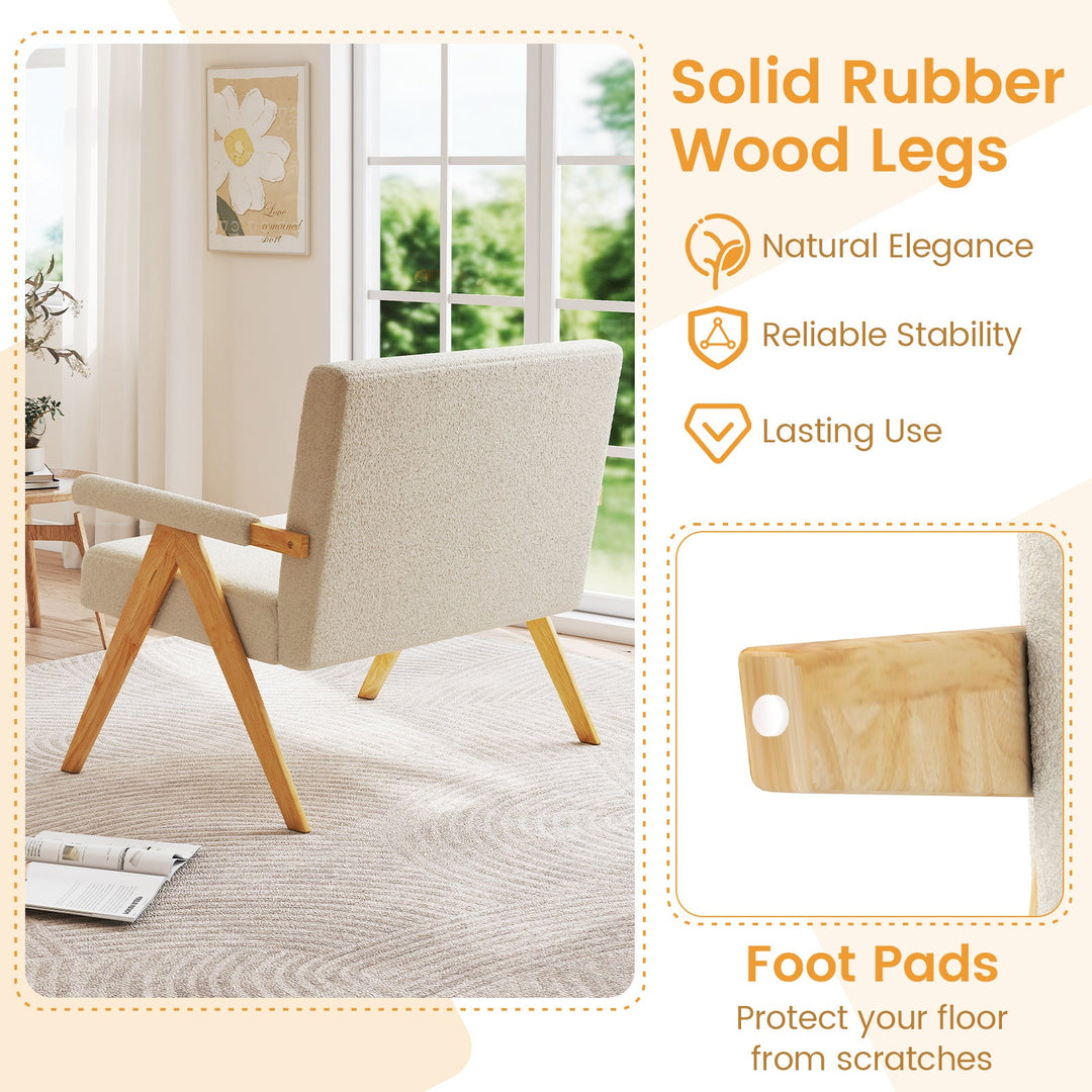 Loveseat Sofa with Armrests and Wooden Legs
