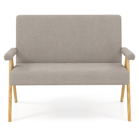 Loveseat Sofa with Armrests and Wooden Legs
