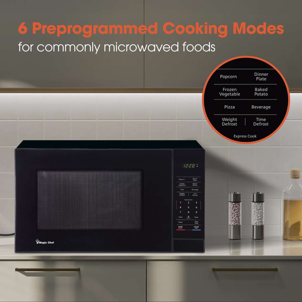 Magic Chef 1.1 Cu. Ft. 1,000W Countertop Microwave with Digital Touch Controls - Black - view 8